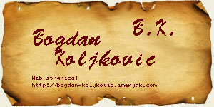 Bogdan Koljković vizit kartica